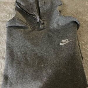 Nike Charcoal Grey Hoodie with White Swoosh